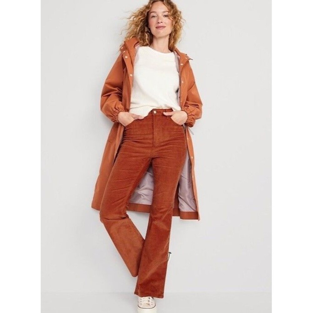 OLD NAVY 16P Higher High Rise Flare Corduroy Pants Redgrove Academia